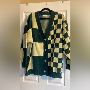 Shop Talulah evergreen checkered cardigan sz large